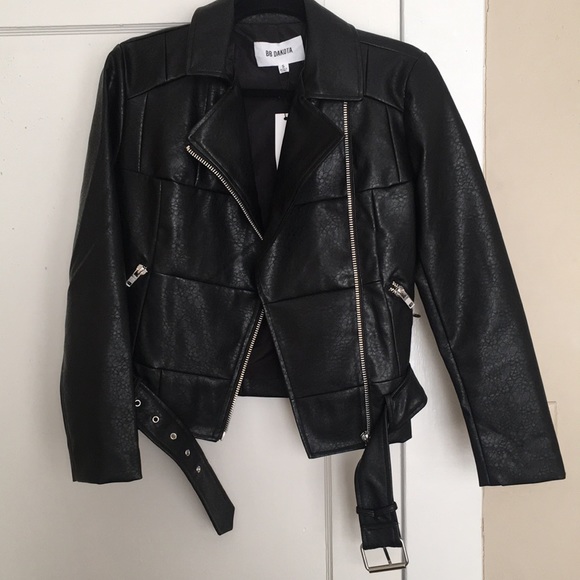 BB Dakota Faux Leather Patchwork Moto Jacket NWT - Picture 2 of 4